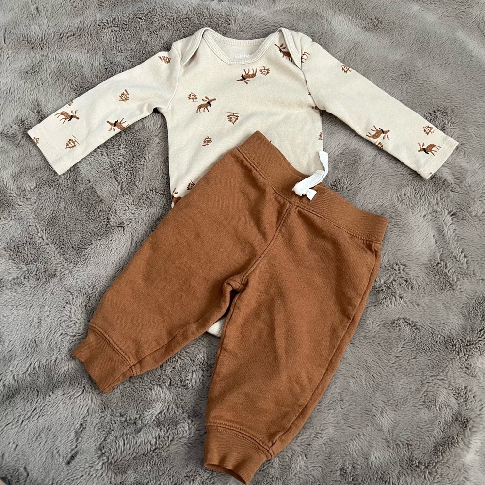 Carters Onesie and Sweat Pants Set